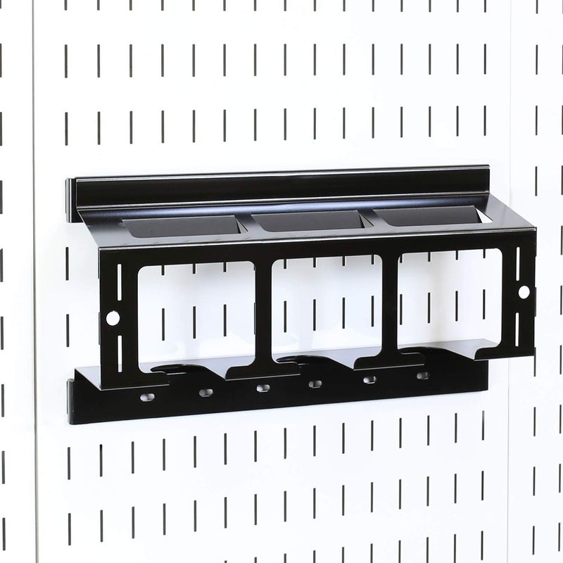 Wall Control Drill Holder Power Tool Storage Rack - Compact Impact Drill Battery Power Tool Pegboard Organizer Pegboard (Black) - Image 1